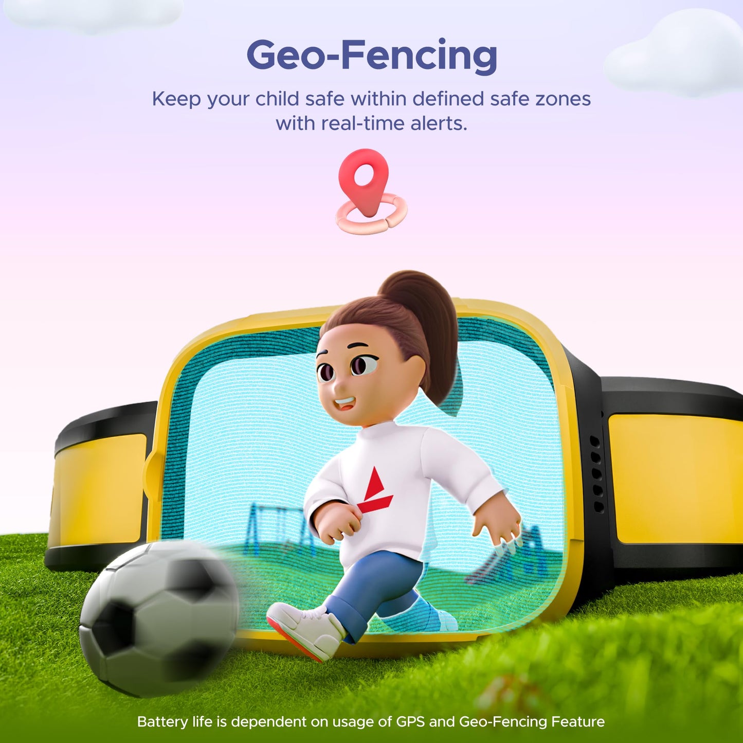 boAt Wanderer Smart Kids Watch w/ 2-Way Video & Voice Calls, SOS, Geo Fencing, Restrict Unknown Calls, Parental Controls,2MP Camera 1.43" (3.6 cm) HD Display Fitness Smart Watch (Sunshine Yellow)