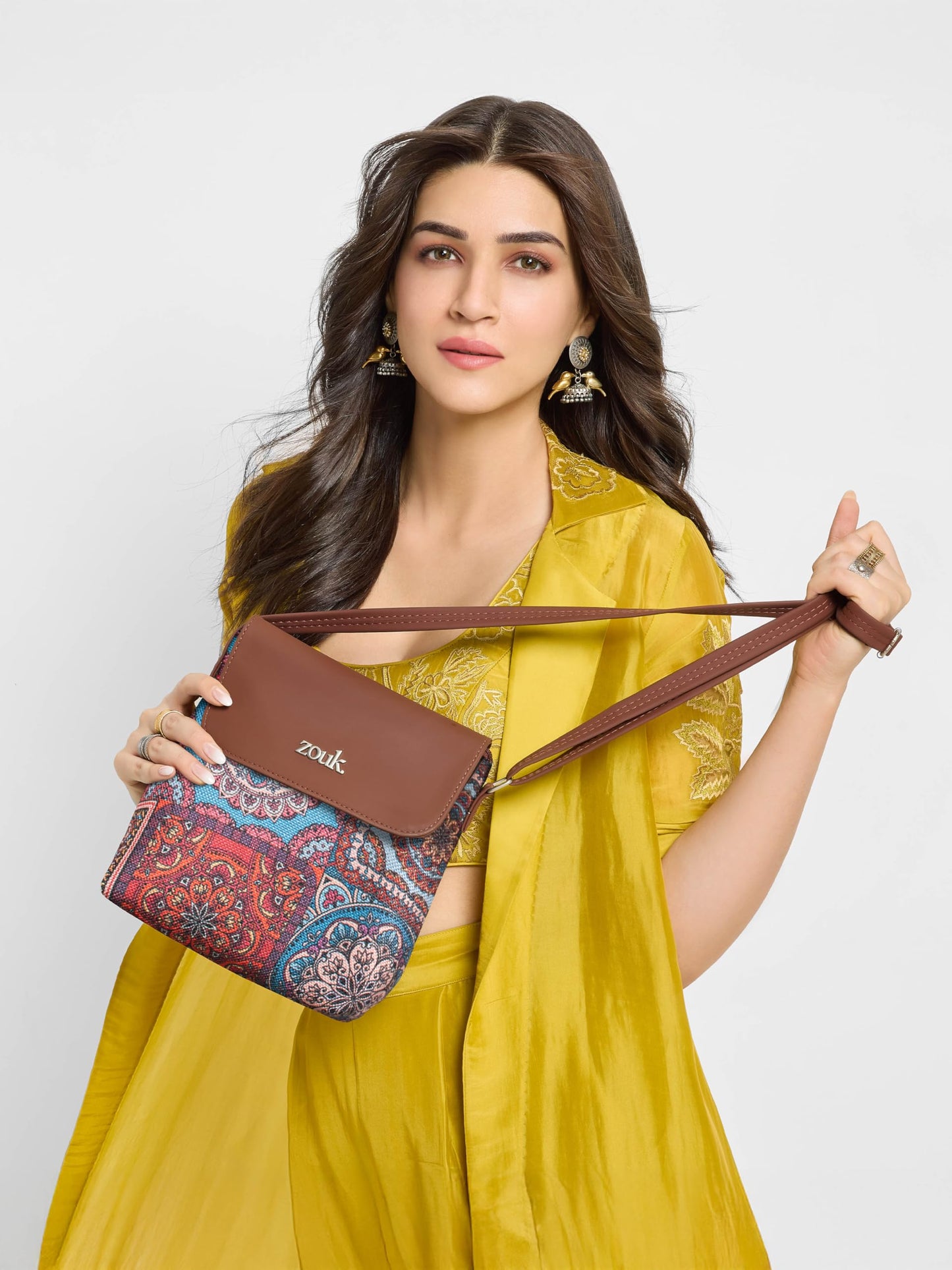 ZOUK Flap Sling Bag | Crossbody Bags for Women | Women's Handbags | Stylish | Vegan Leather Evening Bag | Travel & Office Use | Purse and Wallet | Multicolor Mandala Print