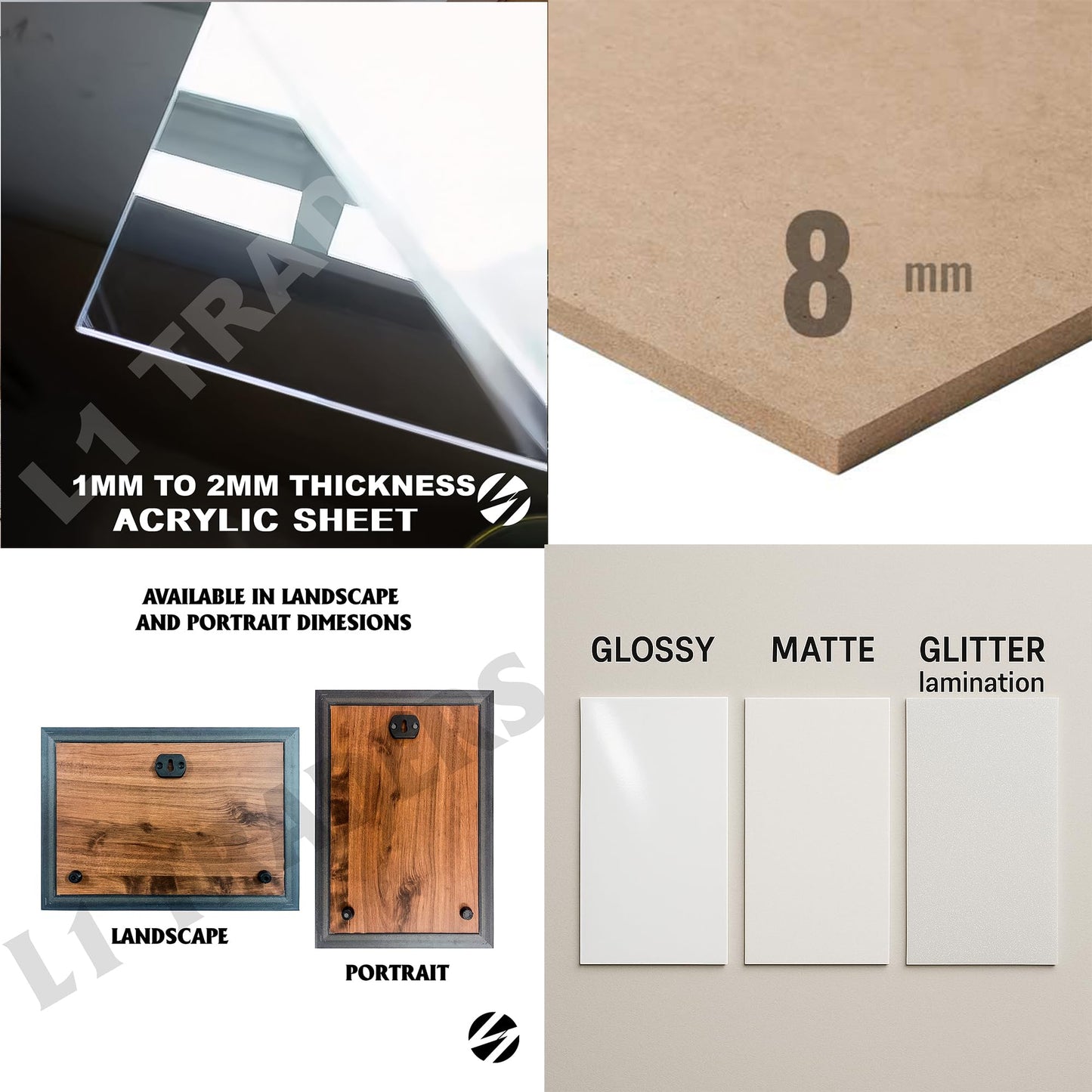 Customizable Premium Photo Frame – Upload Your Own Photo| Choose Your Preferred Frames | Strong & Durable Gift for Birthday, Anniversary, Wedding And Other Occasions | 8mm Backboard & 1 Inch Frames | Glossy, Matte, Glitter Lamination or Acrylic Finish | 6