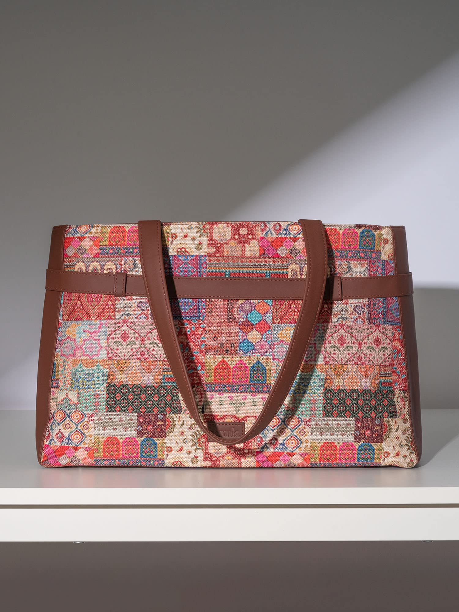 ZOUK Kutch Gamthi Abstract Printed Women's Jute Handcrafted Vegan