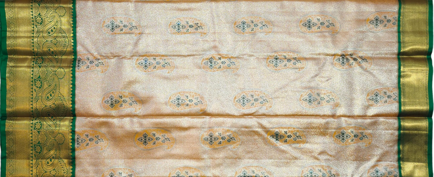 VFCollections Women Kanchipuram Soft Silk Pure Pattu Sarees With Blouse, Pink