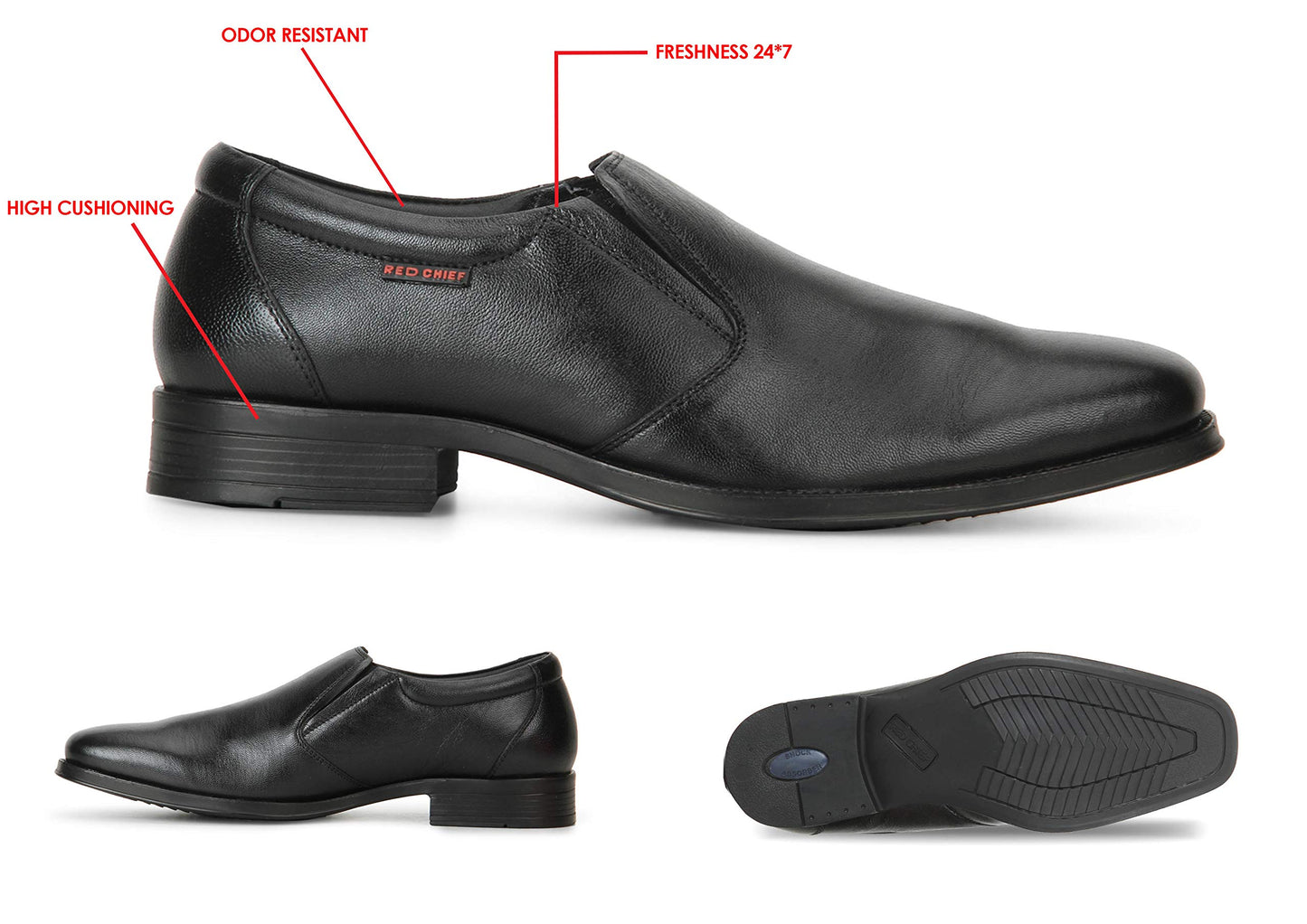 Red Chief Formal Shoes for Men Black