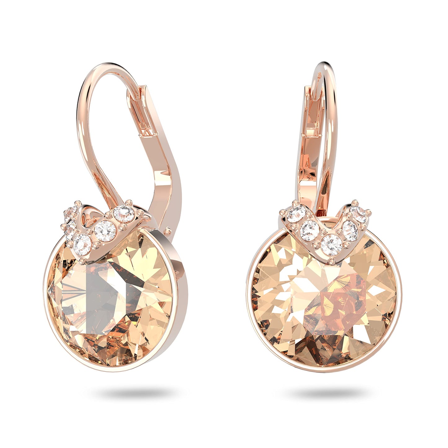 SWAROVSKI Women's Bella V Pierced Earrings, Pink, Rose-gold tone plated