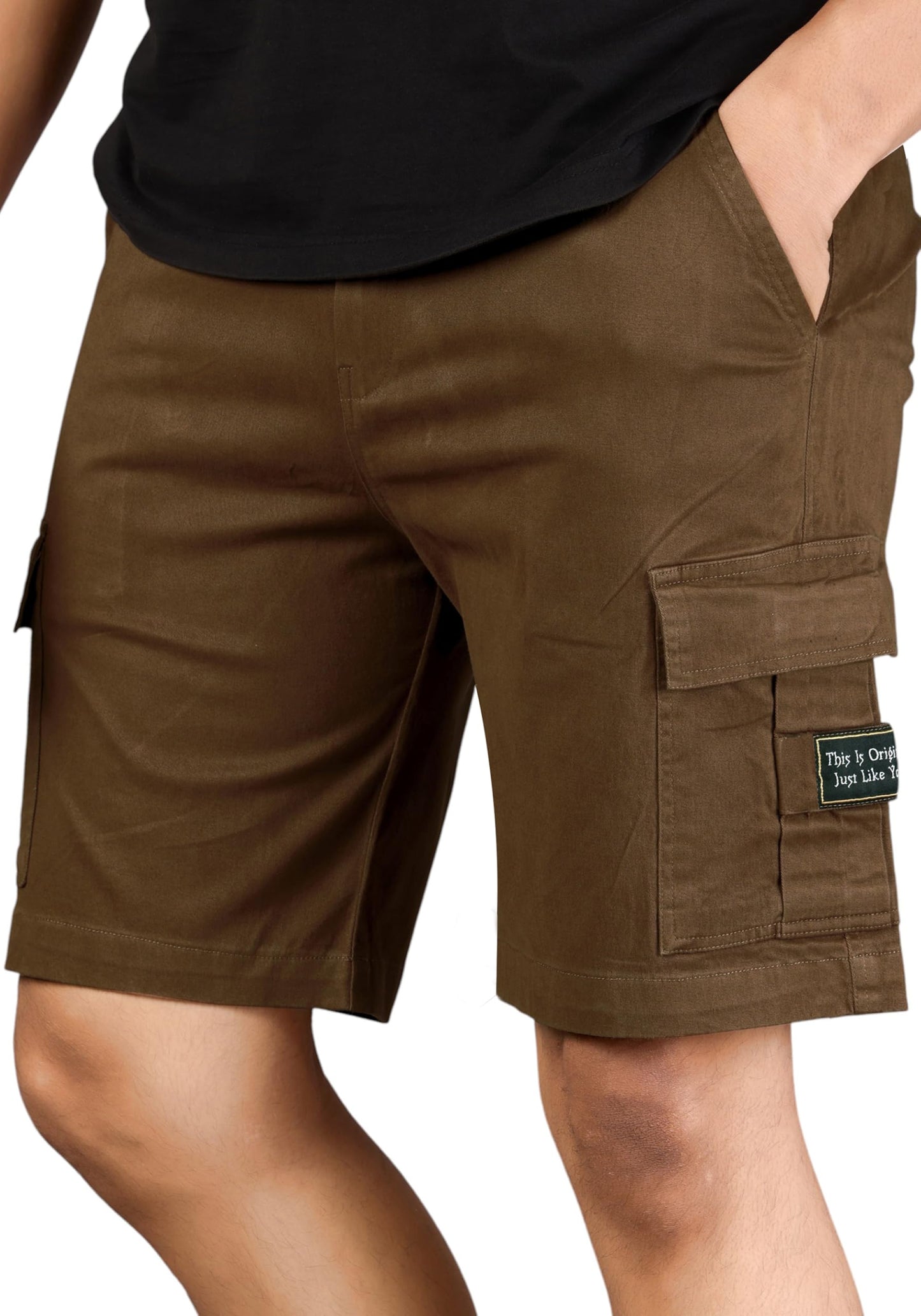RynoGear Men's Shorts || Cotton Casual Shorts for Man || Shorts Pant for Men Brown
