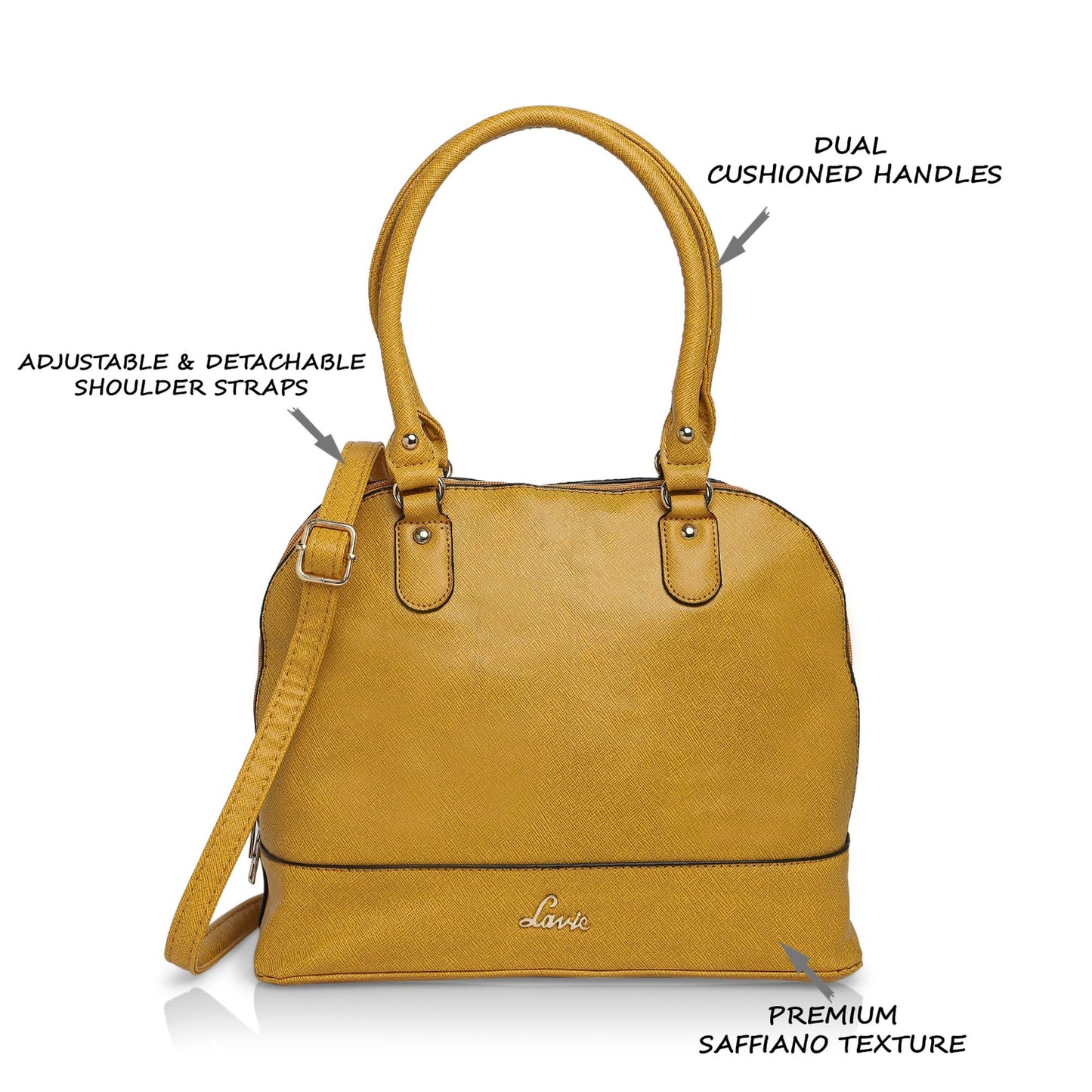 Lavie Women's Satchel Handbag (Ocher Yellow)