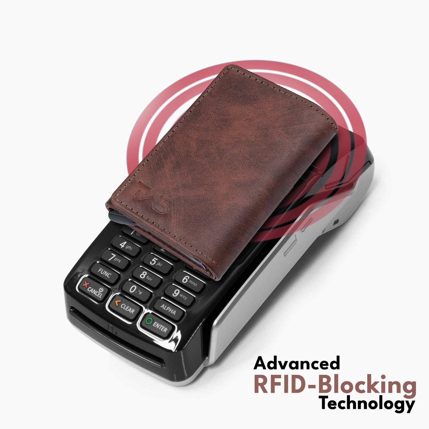 The Wallet Store Maverick RFID Protected Vegan Leather Wallet Cardholder | Pop-up Cardholder | Scan Proof Wallets for Men | Aluminium Case | Up to 8 Cards | Credit & Debit Cardholder (Brown)