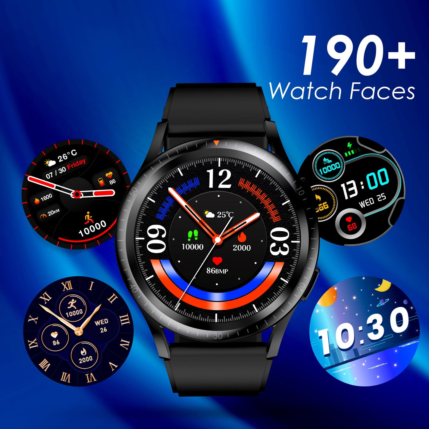 Itel 1GS 1.32" HD IPS Superbright Display Smartwatch with Bluetooth Calling, Metal Alloy Dial, 15 Days Battery Life, IP68 Water Resistant, SpO2 and Heart Rate Monitoring, 190+ Watch Faces (Black)