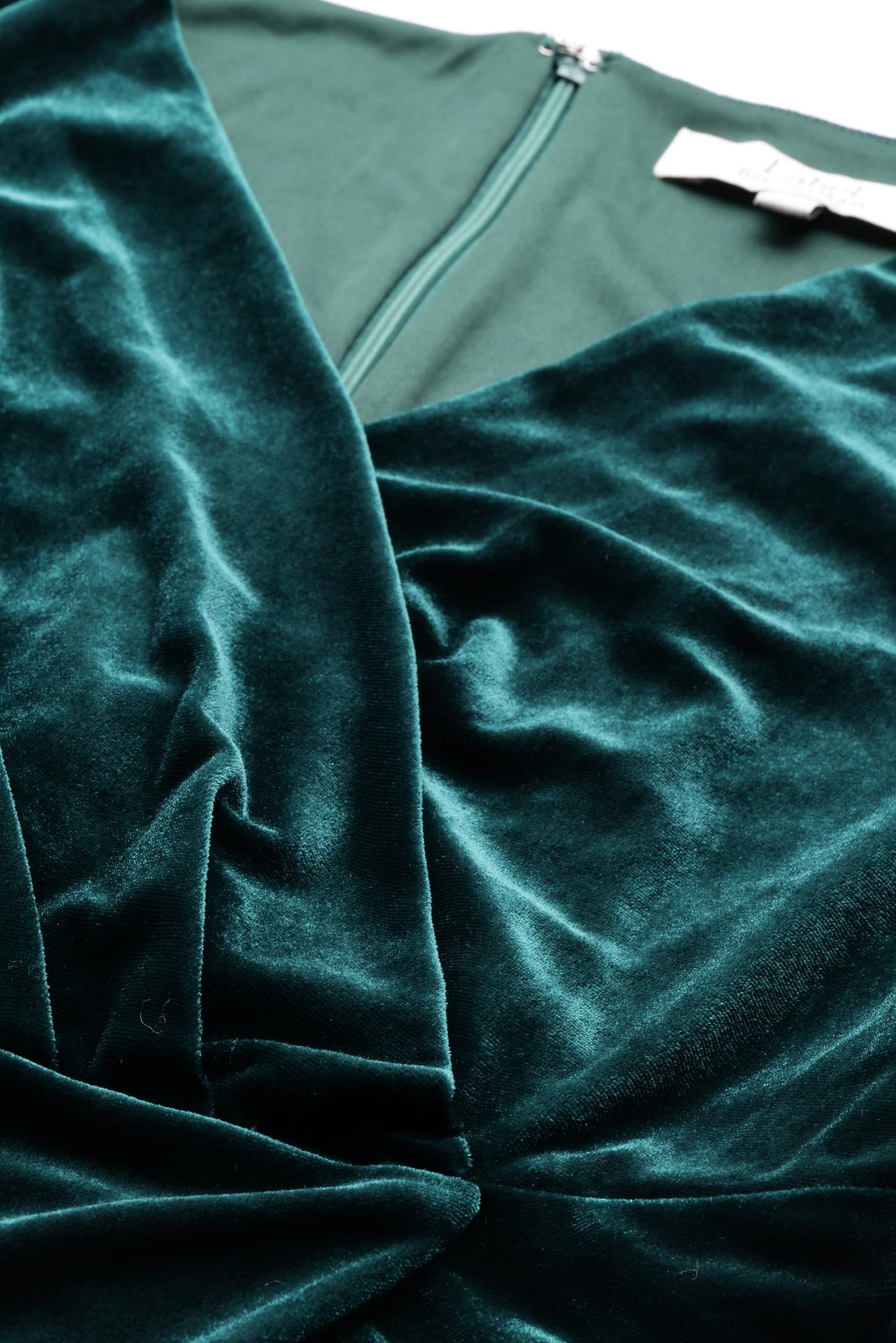Label RITU KUMAR Green Avery Velvet Wrap Dress