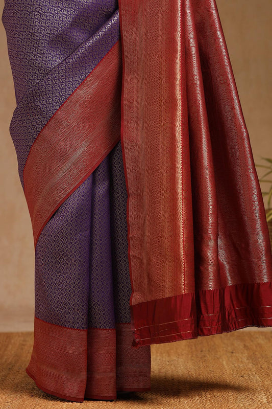 Soch Womens Silk Blend Zari Woven Saree With Zari Woven
