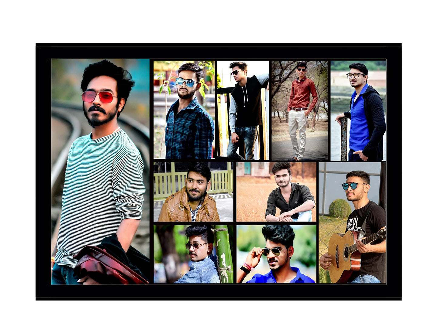 Ak creations personalized collage photo frame for wall, Black (18x24inch)