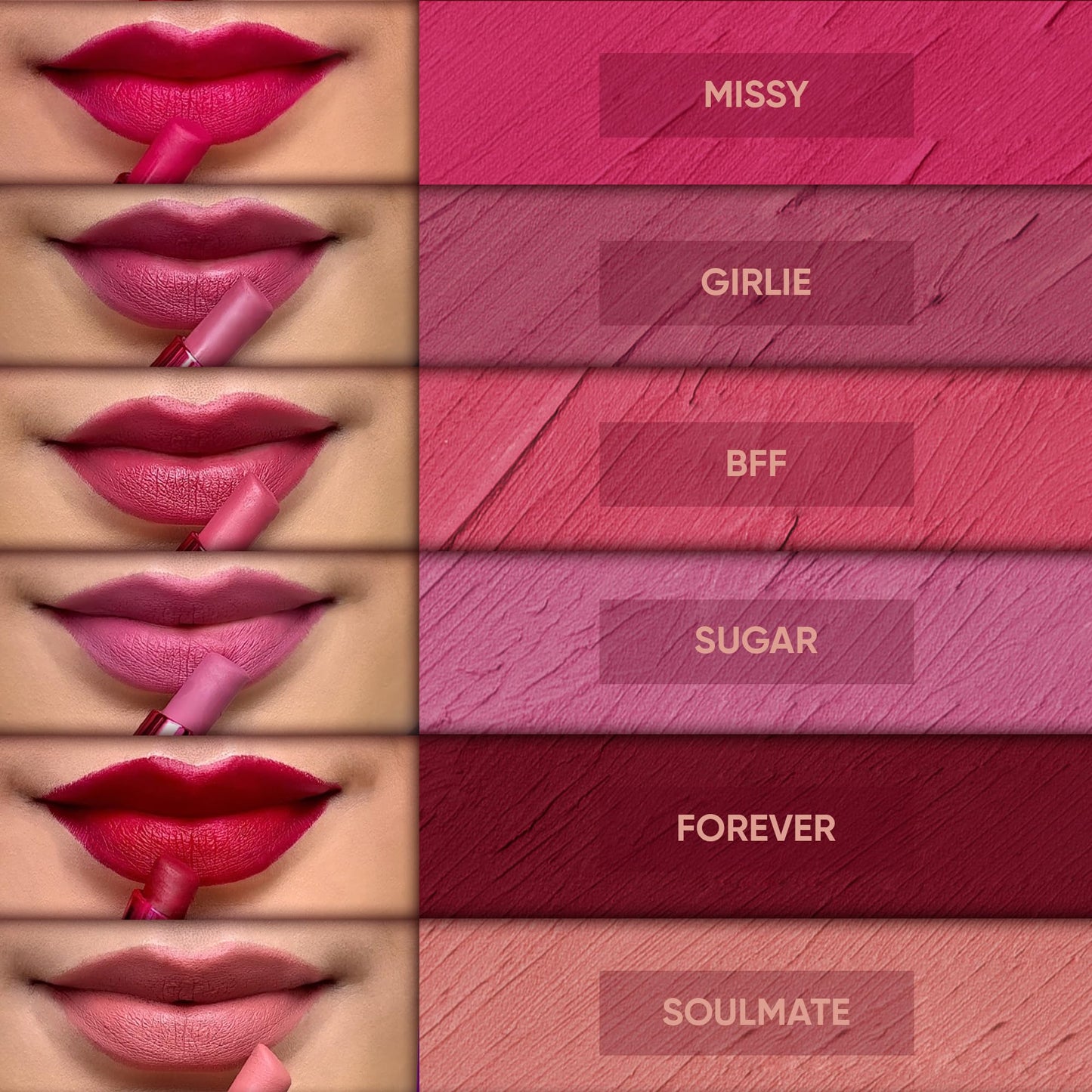 Parul Garg Beauty Bestie – No-Transfer Lipsticks | Bold Matte & Long-Lasting | Hydrating with Hyaluronic Acid, Vitamin E & SPF 15 | Vegan, Cruelty-Free (Ultimate Collection, Pack of 12)