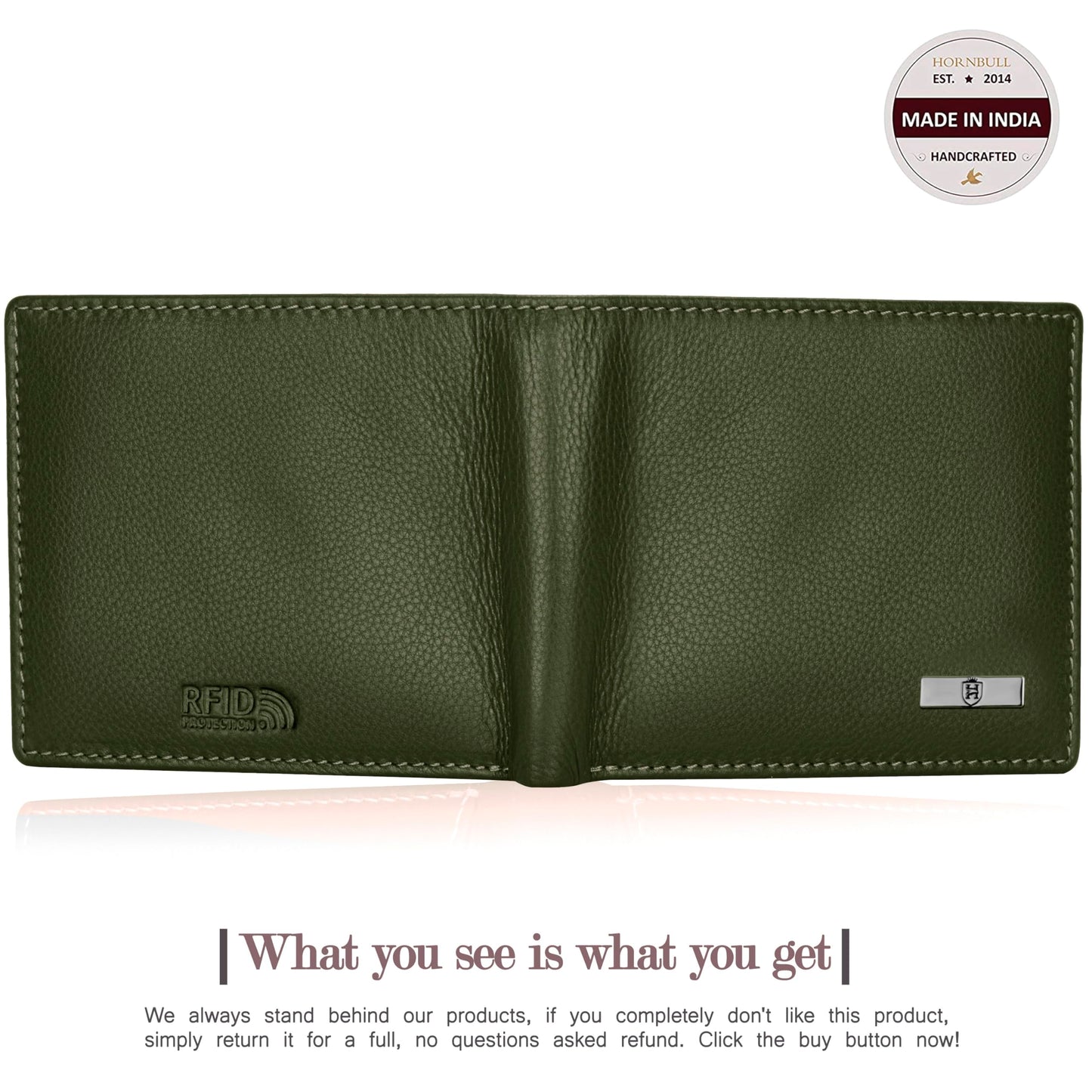 HORNBULL Maddison Green Wallet For Men, Wallet And Belt Combo, Gift Set For Men Bw69124 - Leather