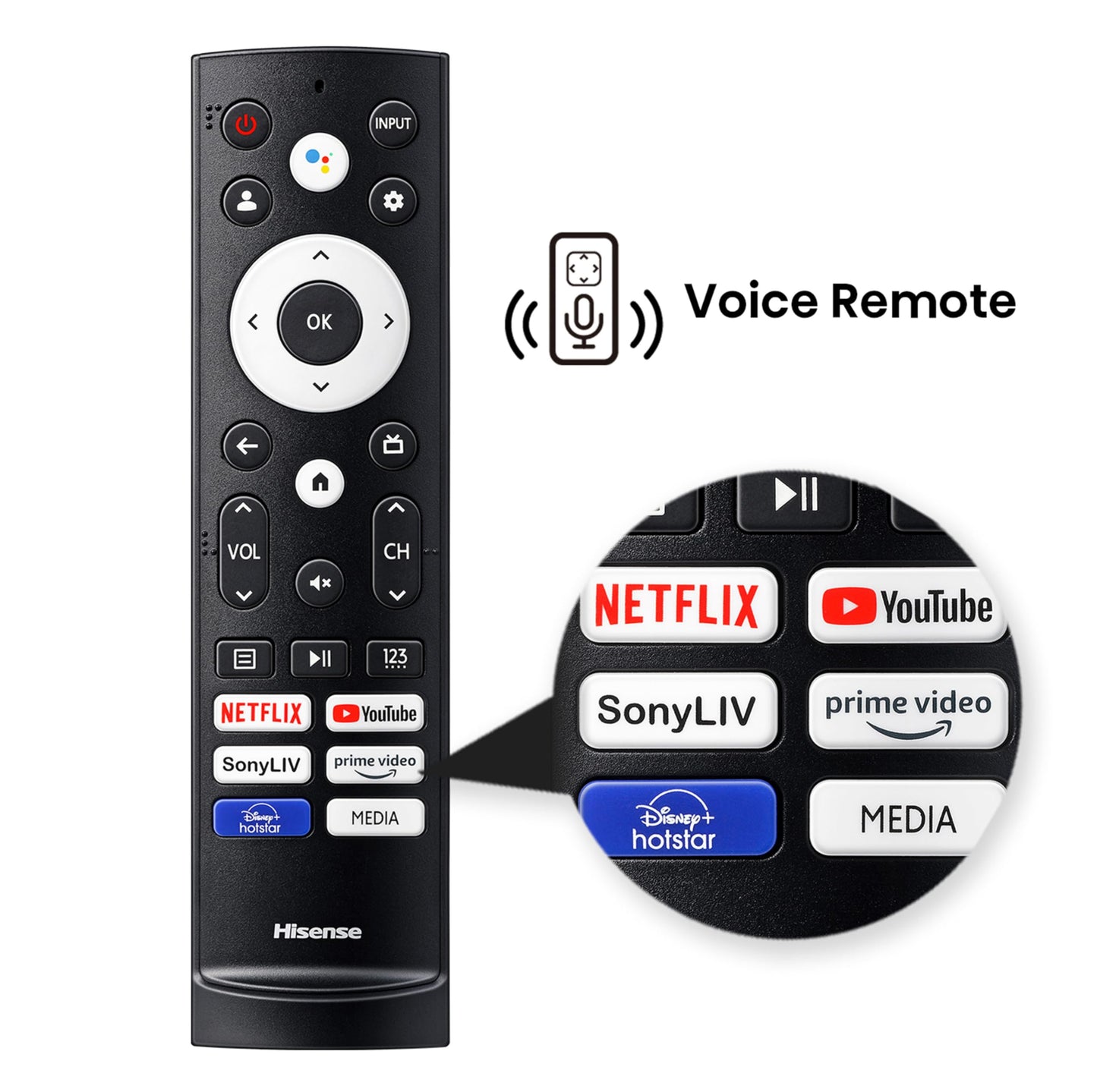 Hisense 139 cm (55 inches) E6N Series 4K Ultra HD Smart LED Google TV 55E6N (Black)