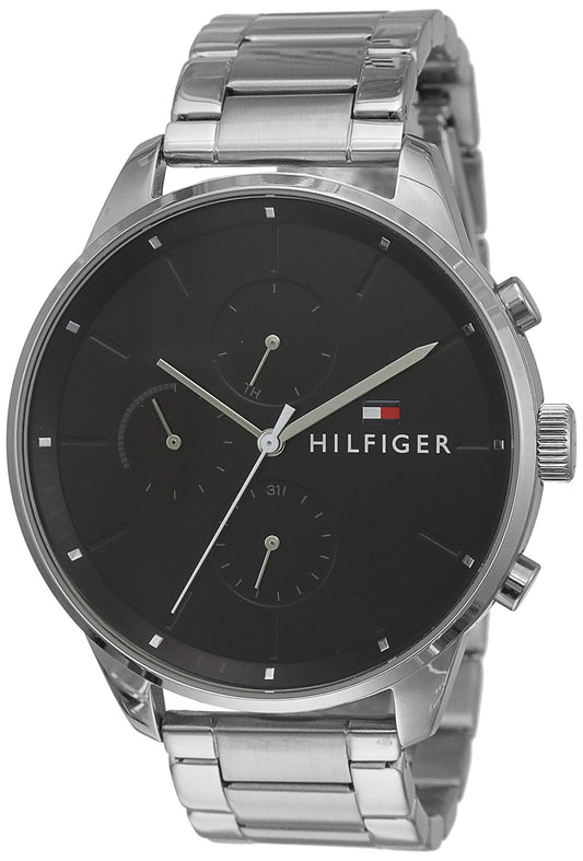 Tommy Hilfiger Quartz Multifunction Black Dial Stainless Steel Strap Watch for Men-NETH1791485