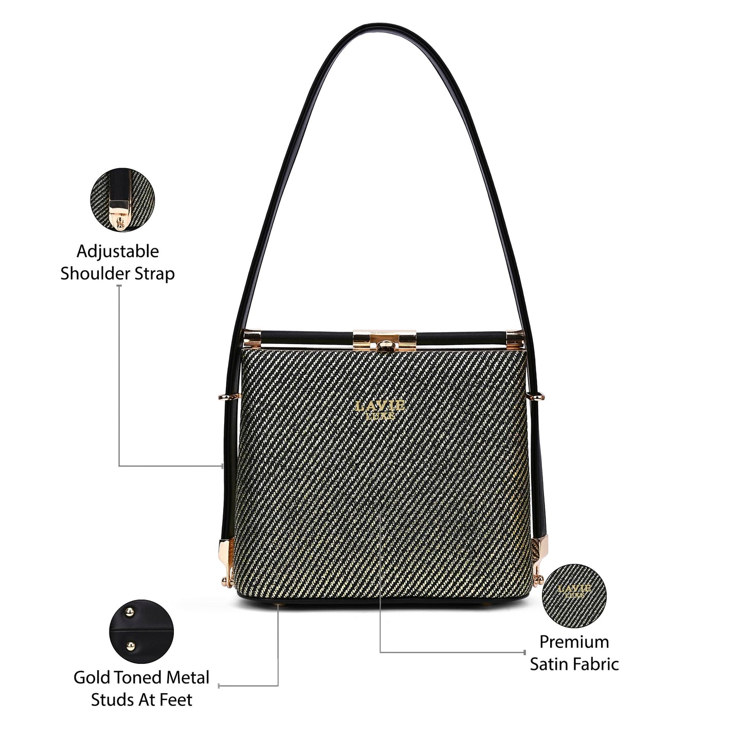Lavie Luxe Women's Glam Glare Small Frame Satchel Handbag | Satchel Bag for Work | Ladies Purse | Stylish Shoulder Bag | Gift For Women