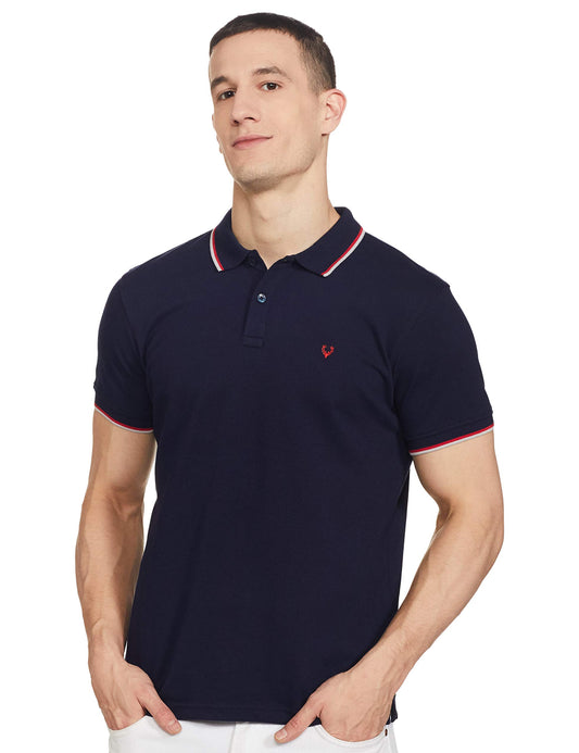 Allen Solly Men Solid Regular fit T-Shirt(ASKPQRGFW82524_Navy_2XL)