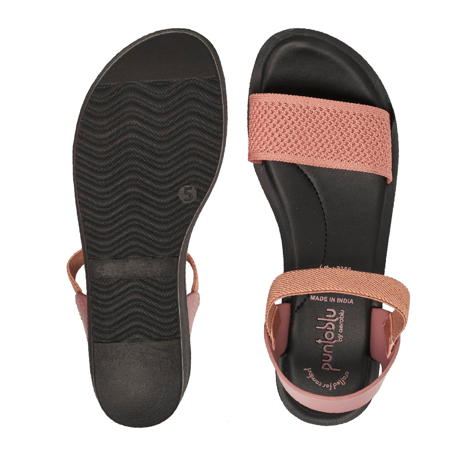 puntoblu Cushion Comfort Platform Heel Sandals for Women | Comfortable Padded Footbed | Breathable Mesh | Slingback Closure | Anti-Skid & Durable Mid Heel Sandal for Girls