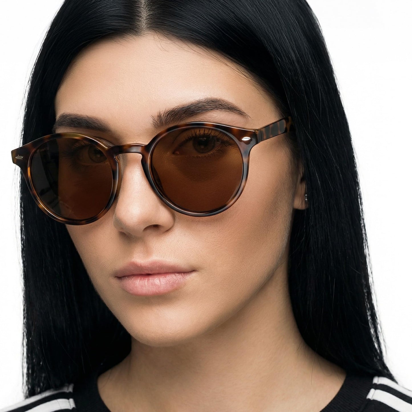 VINCENT CHASE EYEWEAR Adult's Round Sunglasses Tortoise Frame, Brown Lens (Large)