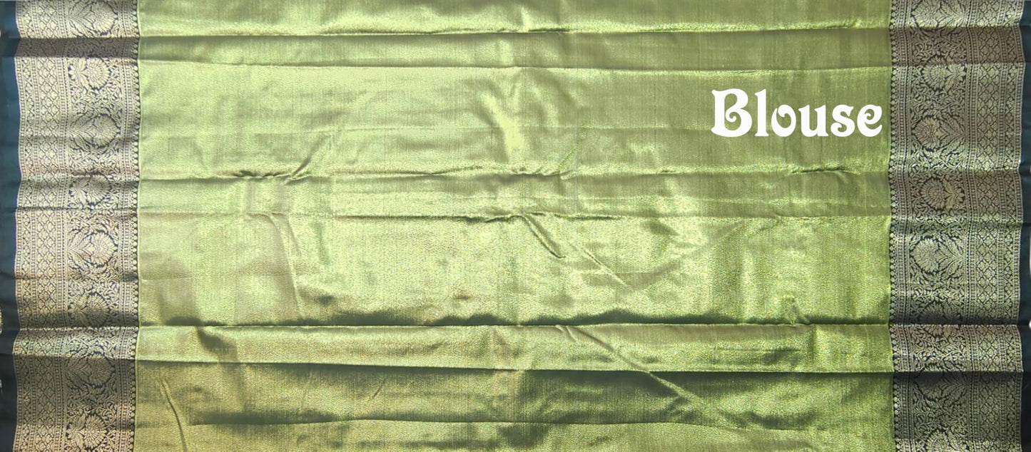 VFCollections Women's Kanchipuram Silk Pure Pattu Sarees With Blouse (VFC717-5)