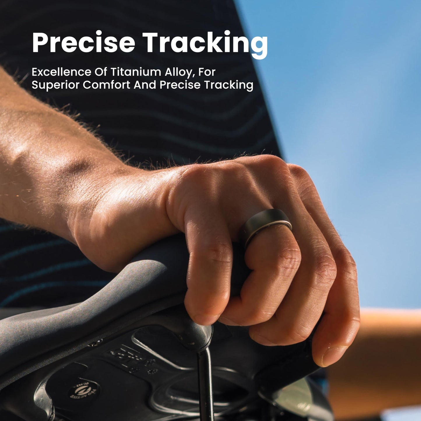 Amazfit Helio Smart Ring, Wearable Fitness Tracker, Sleep Heart Rate Health Monitor, No App Subscription, 4 Days Battery Life, Fast Wireless Charging, 10 ATM Water-Resistance (Size 8)