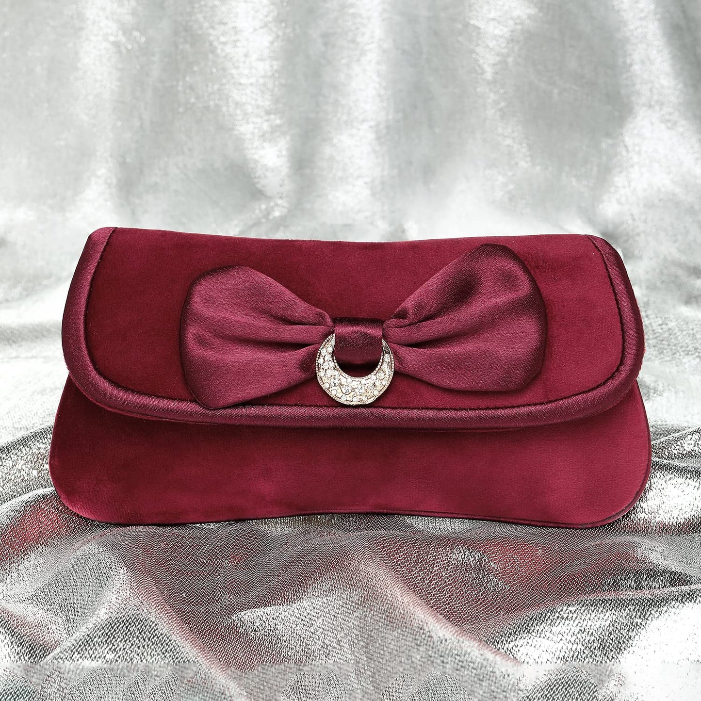 Peora Maroon Clutch Purses for Women Handmade Evening Handbag Stylish Bridal Fashion Clutch Bag for Girls (C131M)