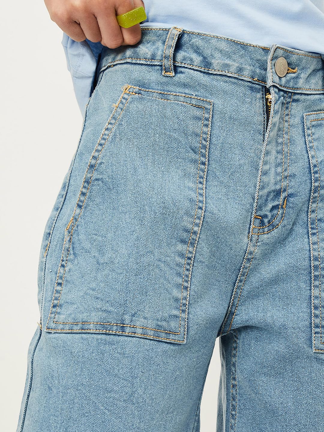 Max Girl's Relaxed Mid Rise Jeans (S24EFD12_Light Blue_8-9Y