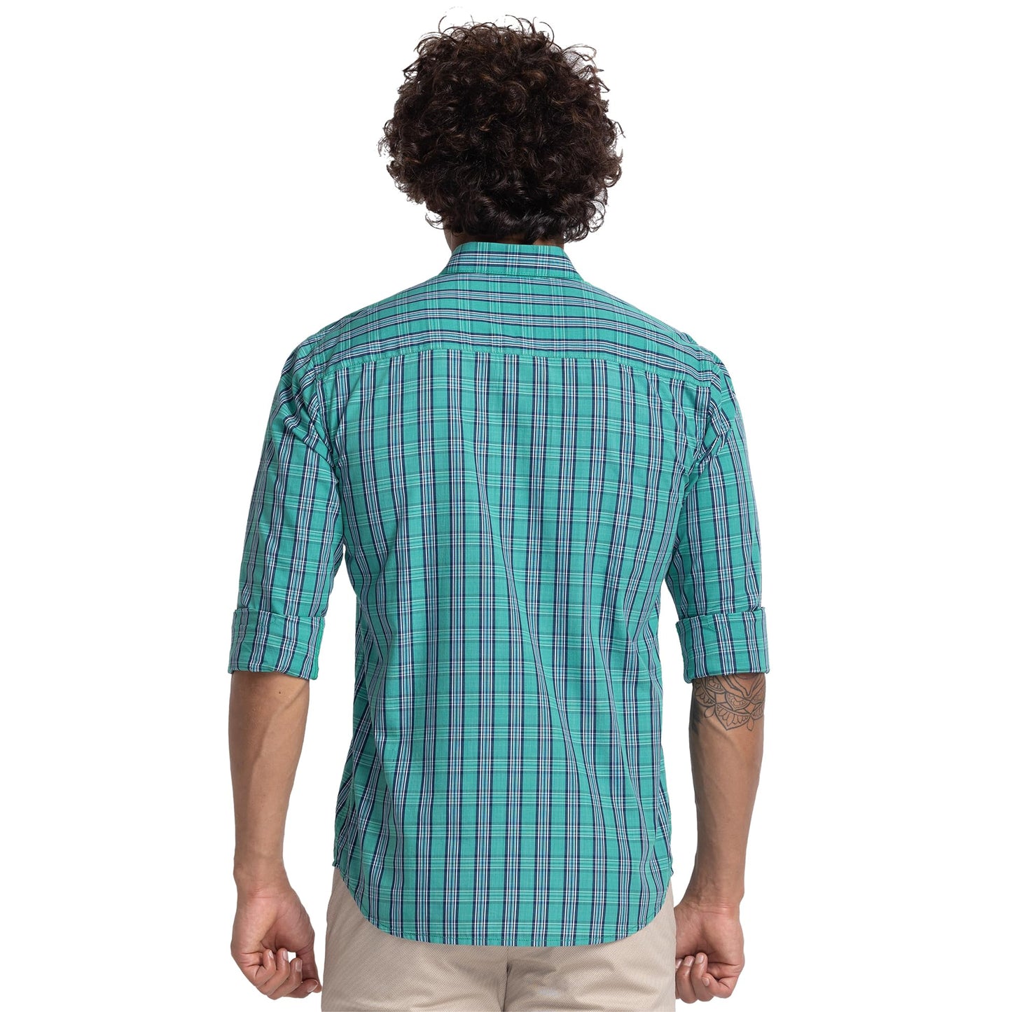 Park Avenue Slim Fit Medium Green Casual Shirt for Men