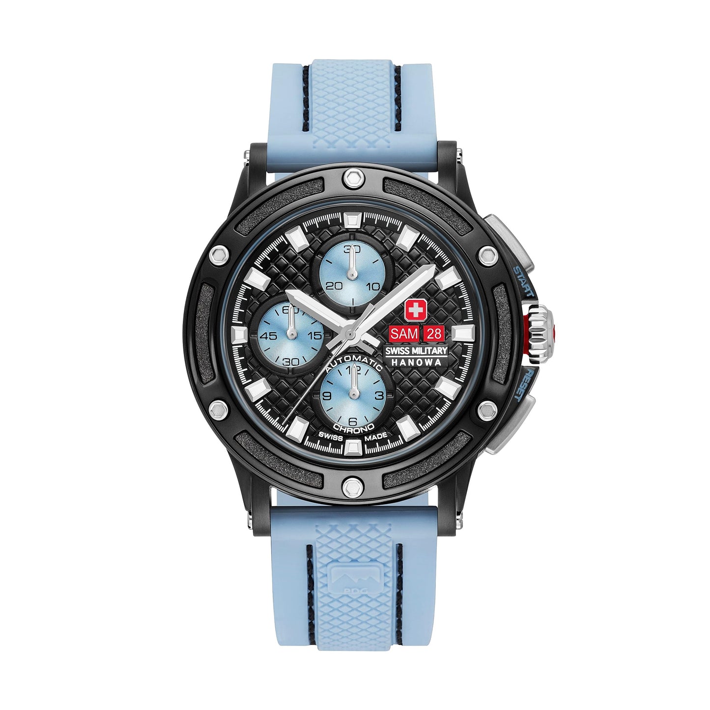 Swiss Military by Chrono Men Blue Band HANOWA Analog Black Dial Watch-05-4347.13.04.001