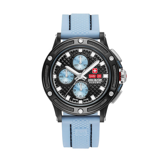 Swiss Military by Chrono Men Blue Band HANOWA Analog Black Dial Watch-05-4347.13.04.001