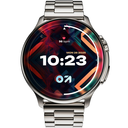 Boult GOBOULT (Formerly Newly Launched Crown R Pro Smart Watch 1.43''HD AMOLED, Working Crown, Zinc Alloy Frame, 600 Nits Brightness, AI Voice Assistant, SpO2 Monitoring, 120+ Sports Mode (Chrome)