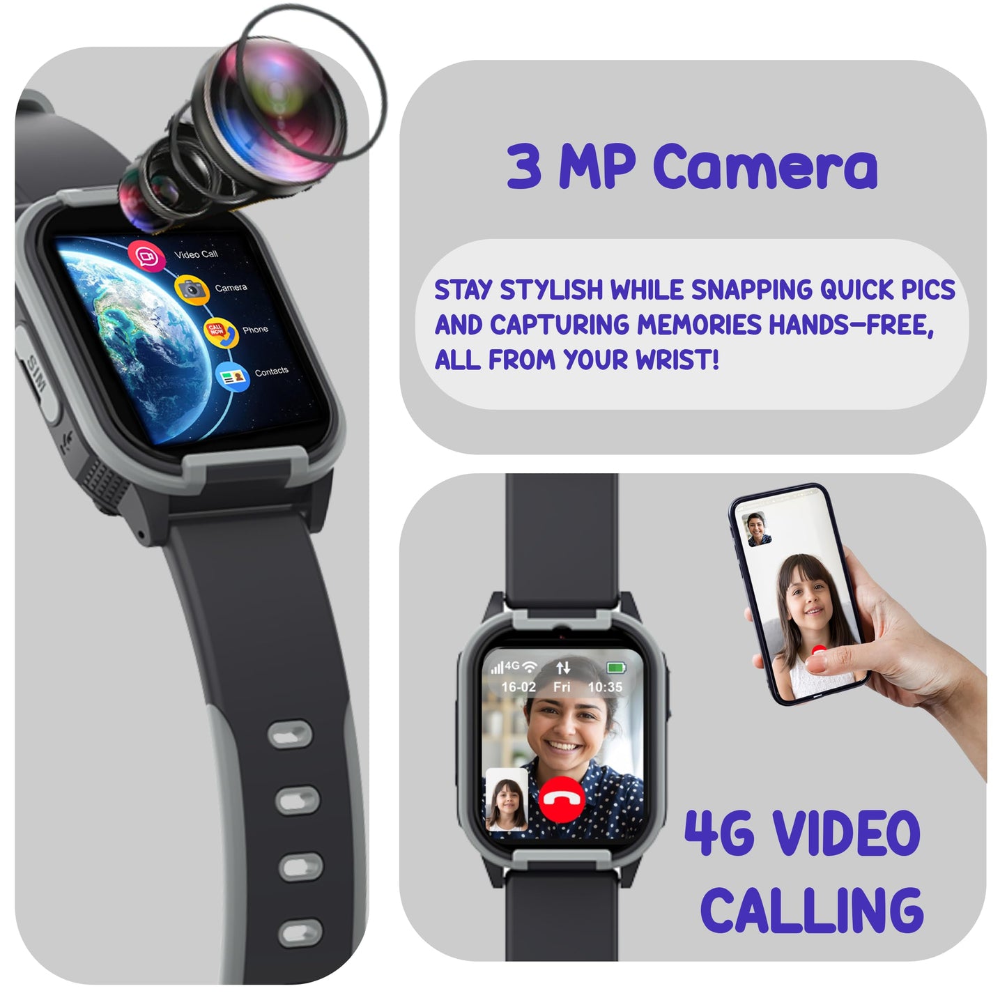 SPIKY Gnome Kids Smartwatch | with HD 4G Video & Voice Calling | IP67 Water Resistant, GPS - LBS Tracking - WiFi, Geo Fencing, SOS Button | Best Smartwatch for Kids Boys & Girls | Age 4 to 14 Years