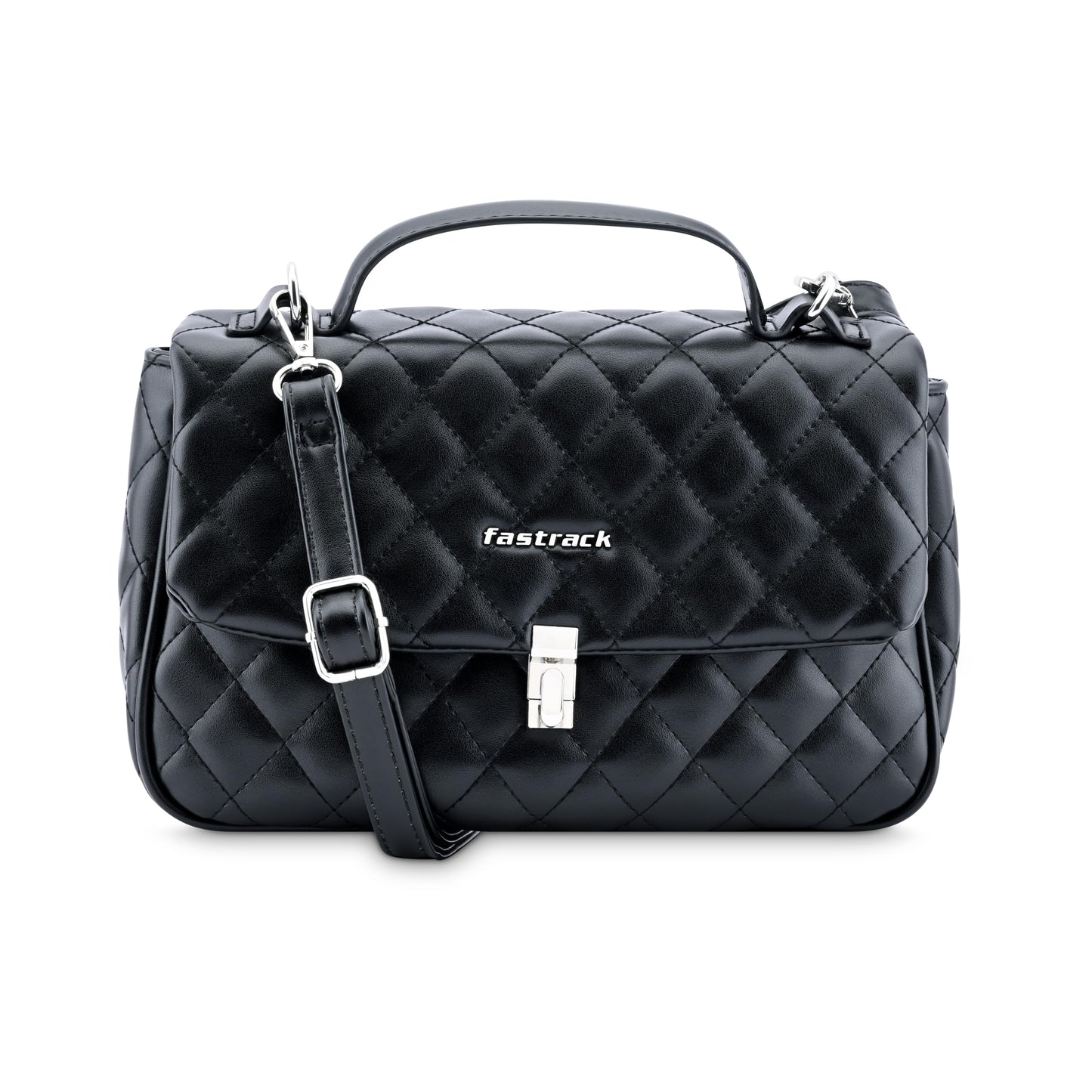Fastrack Quilted Chic Satchel | Faux-Leather Women's Handbags| Ladies Purse Handbag | Satchel for Casual Carry