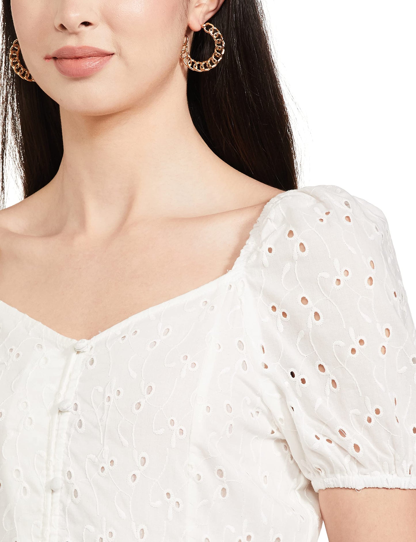 Max Cotton Women's Regular Fit T-Shirt (SU23WTOP05IVORY_Ivory, Medium