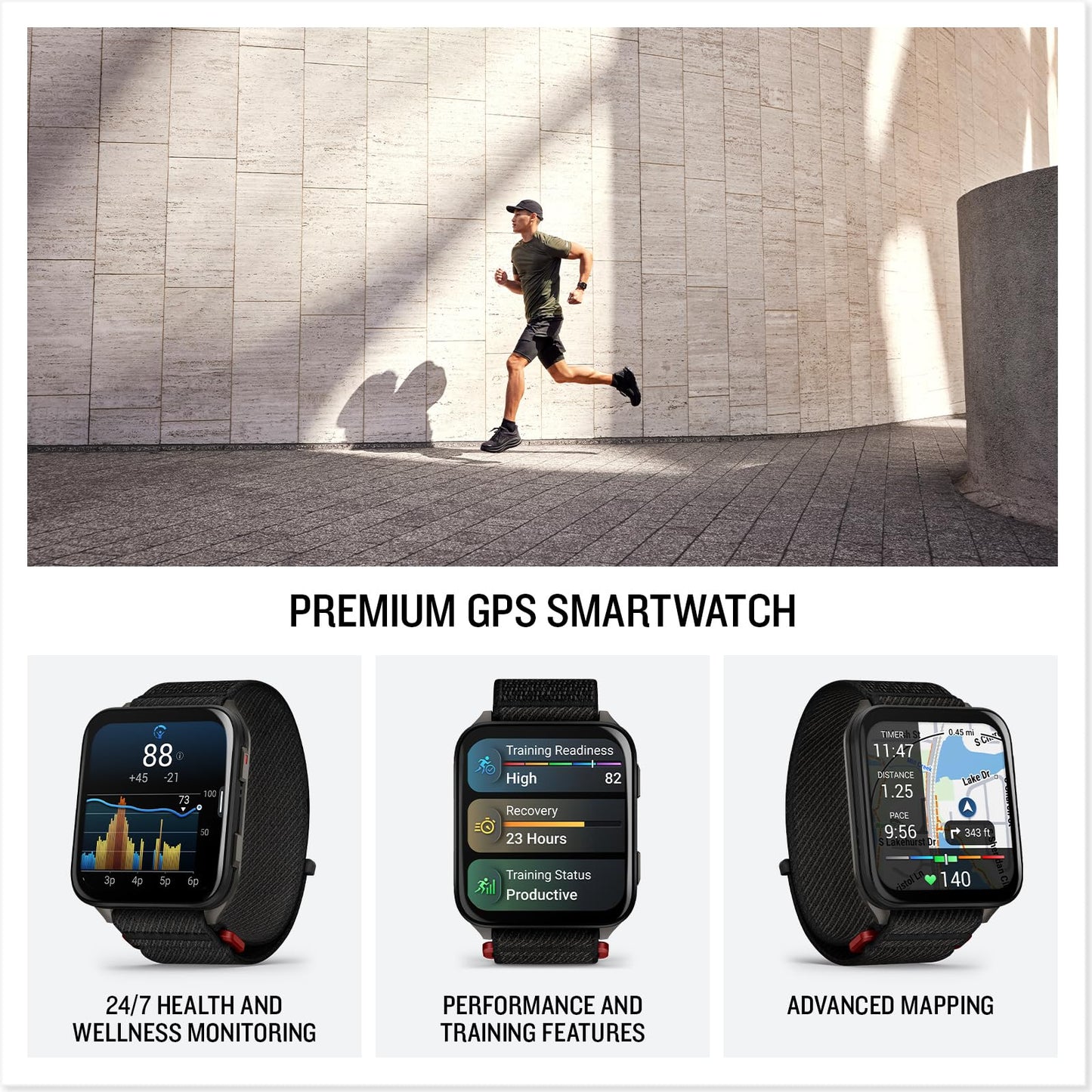 Garmin® Venu® X1, Thin and Lightweight GPS Smartwatch, AMOLED Display, Advanced Health and Fitness Features, Black with Slate Titanium Caseback and Black ComfortFit Nylon Band