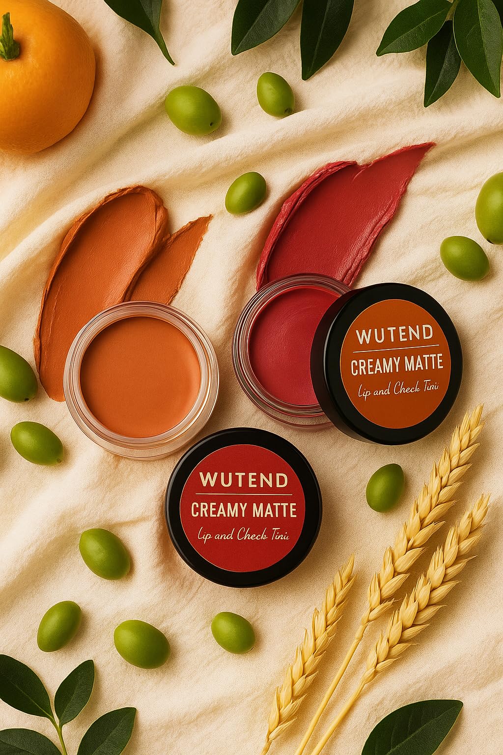 WUTEND Creamy Matte Lip and Cheek Tint, Orange and Redish Shades