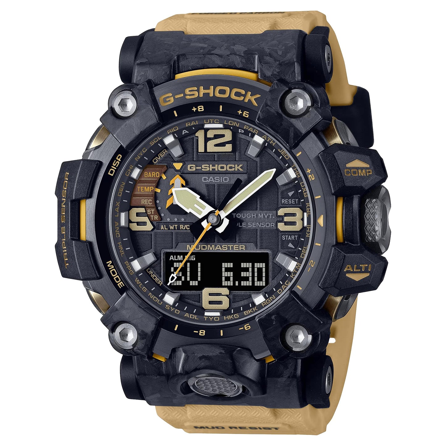 Casio G-Shock GWG-2000-1A5DR Gray IP Analog-Digital Dial Brown Resin Strap Men's Watch Mud Resistant Barometer Altimeter G1177