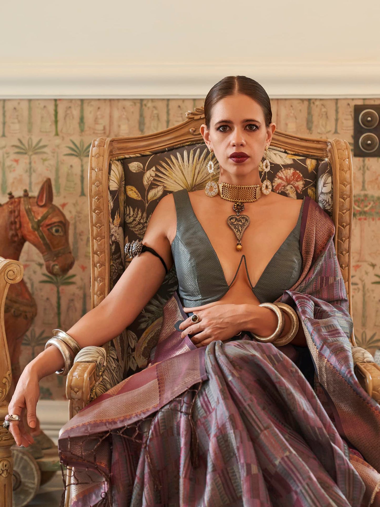 AKHILAM Women's Woven Design Organza Saree With Unstitched Blouse Piece (Mauve_KALKI309002_RJ)