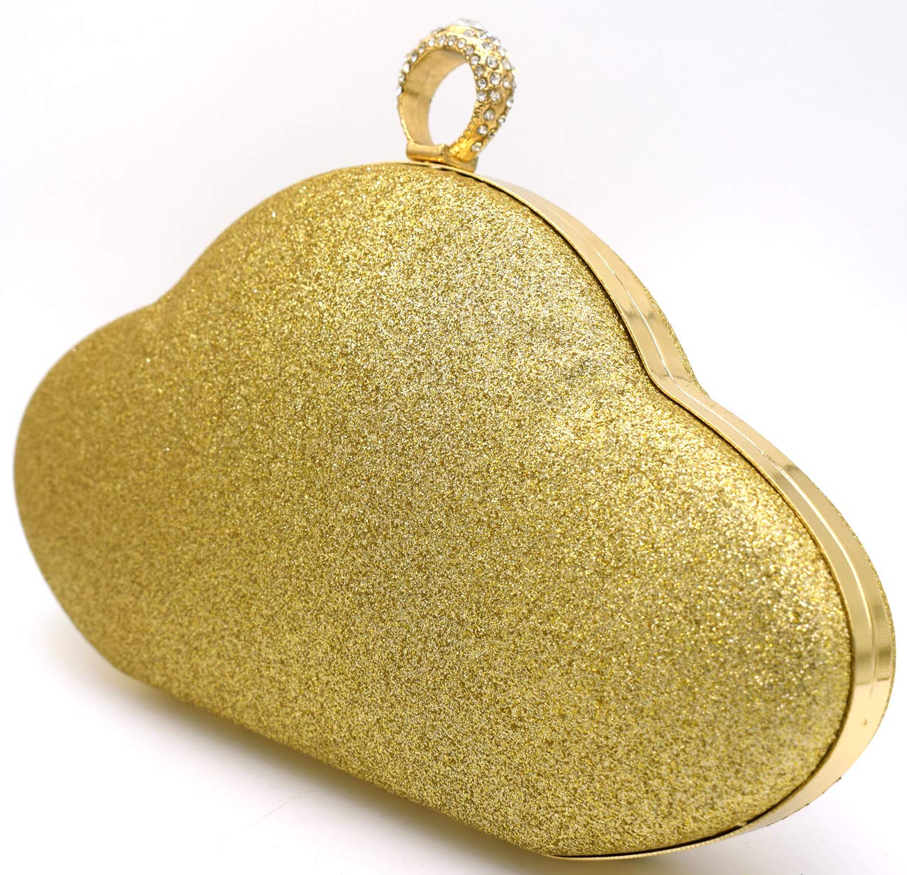 TOOBA Handicraft Beautiful Fancy Box Clutch Bag Purse for Bridal, Casual, Wedding Bag for Women & Girls (Gold)
