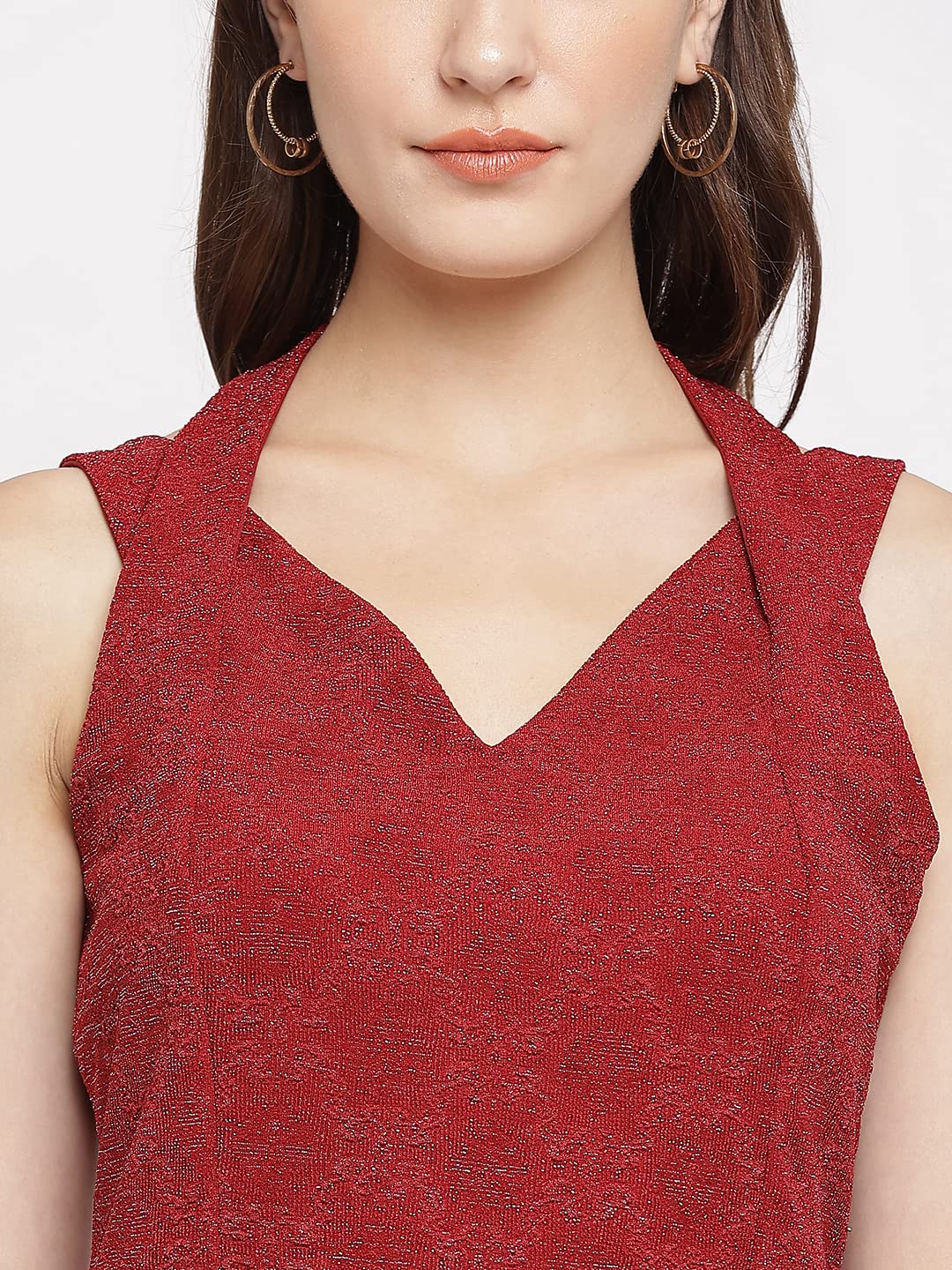 Latin Quarters Women Shift Maroon Dress