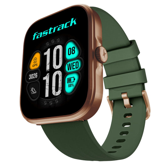 Fastrack Discovery Smart Watch, 4.9 CM AMOLED Display, SingleSync BT Calling, Built-in GPS, 100+ Multisport, Auto Recognition of Multisport, 5 Days Battery Life, 100+ Smartwatch Faces (Green)