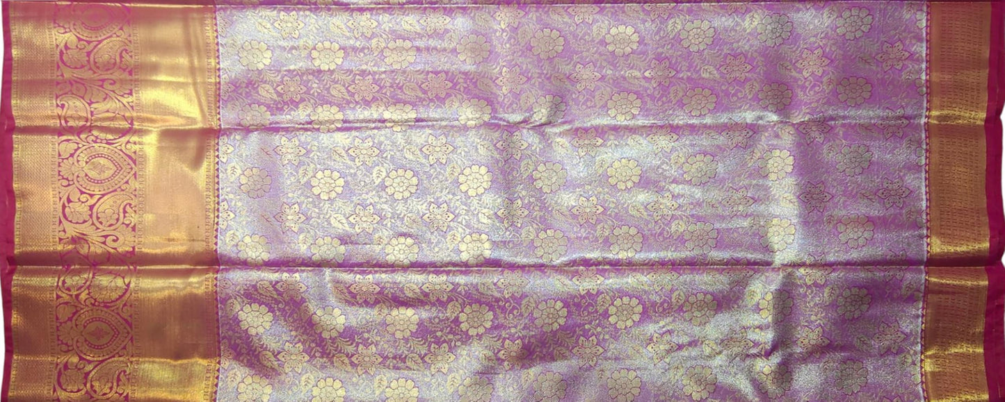 SREE KUMARAN Women's Kanchipuram Silk Pure Pattu Sarees With Blouse (VSK163-1)