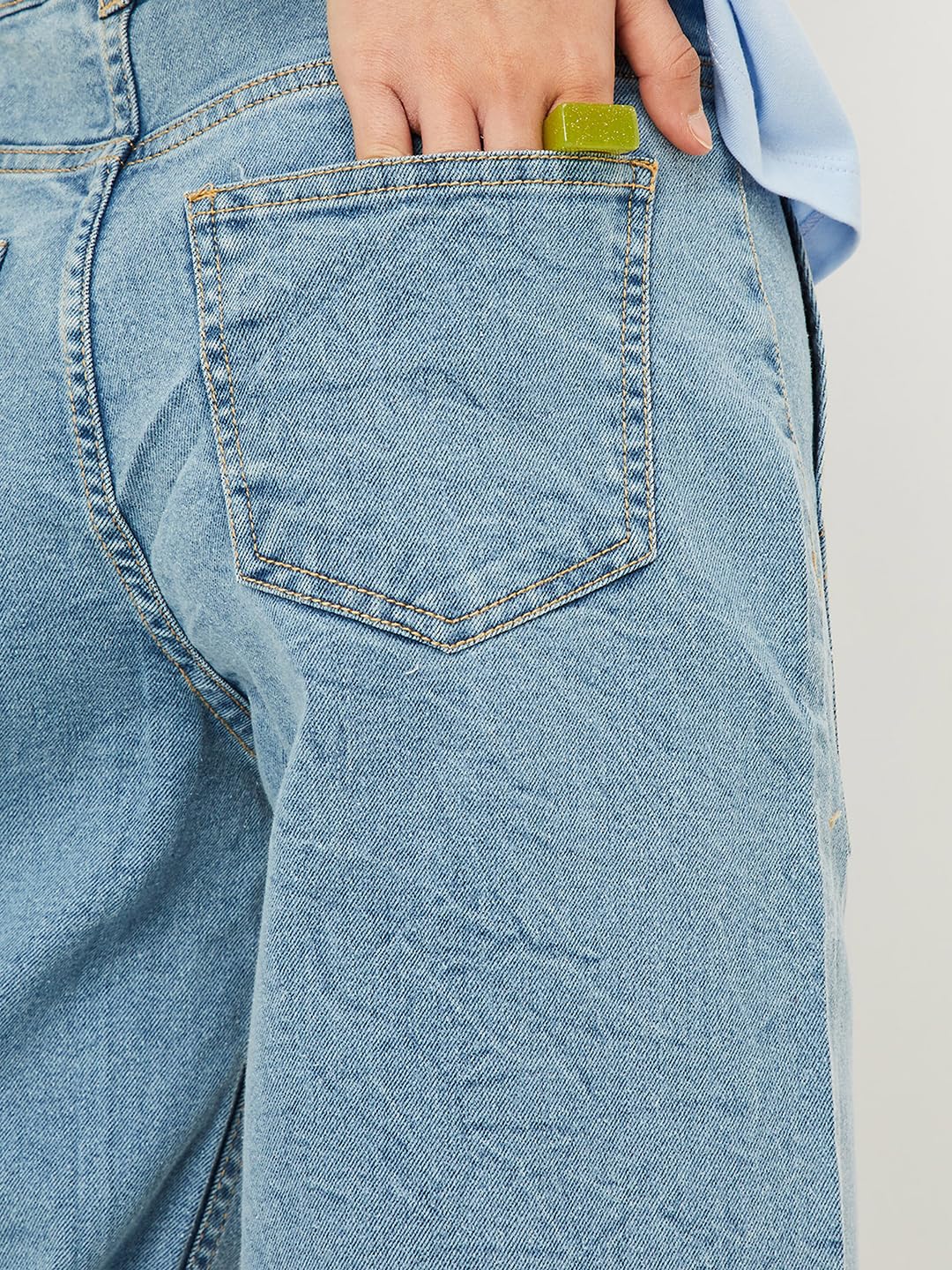 Max Girl's Relaxed Mid Rise Jeans (S24EFD12_Light Blue_8-9Y