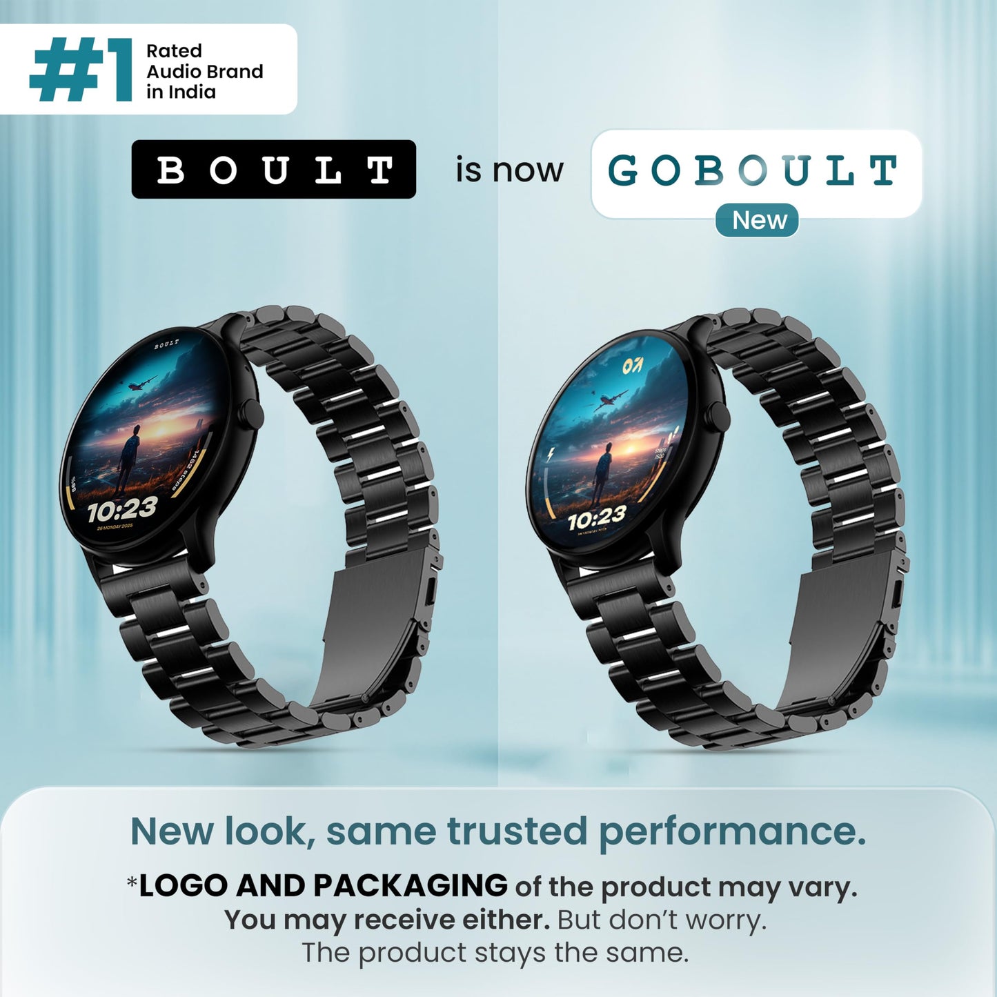 GOBOULT Dire Smartwatch: 1.38'' 2.5D Curved HD Display, BT Calling, 500 Nits Brightness, IP67, 250+ Watchfaces, 120+ Sports Modes, AI Voice Assistant, SpO2 Monitoring (Jet Black)