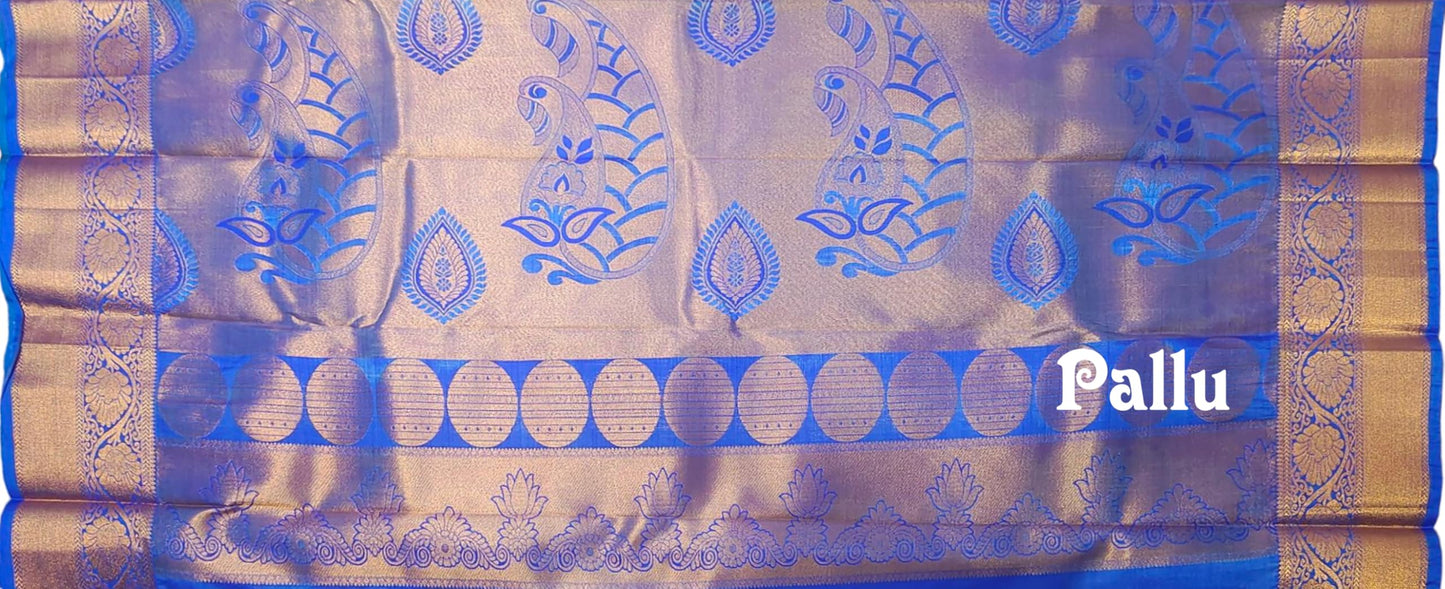 VFCollections Women's Kanchipuram Silk Pure Pattu Sarees With Blouse (112) (VFC250-1)