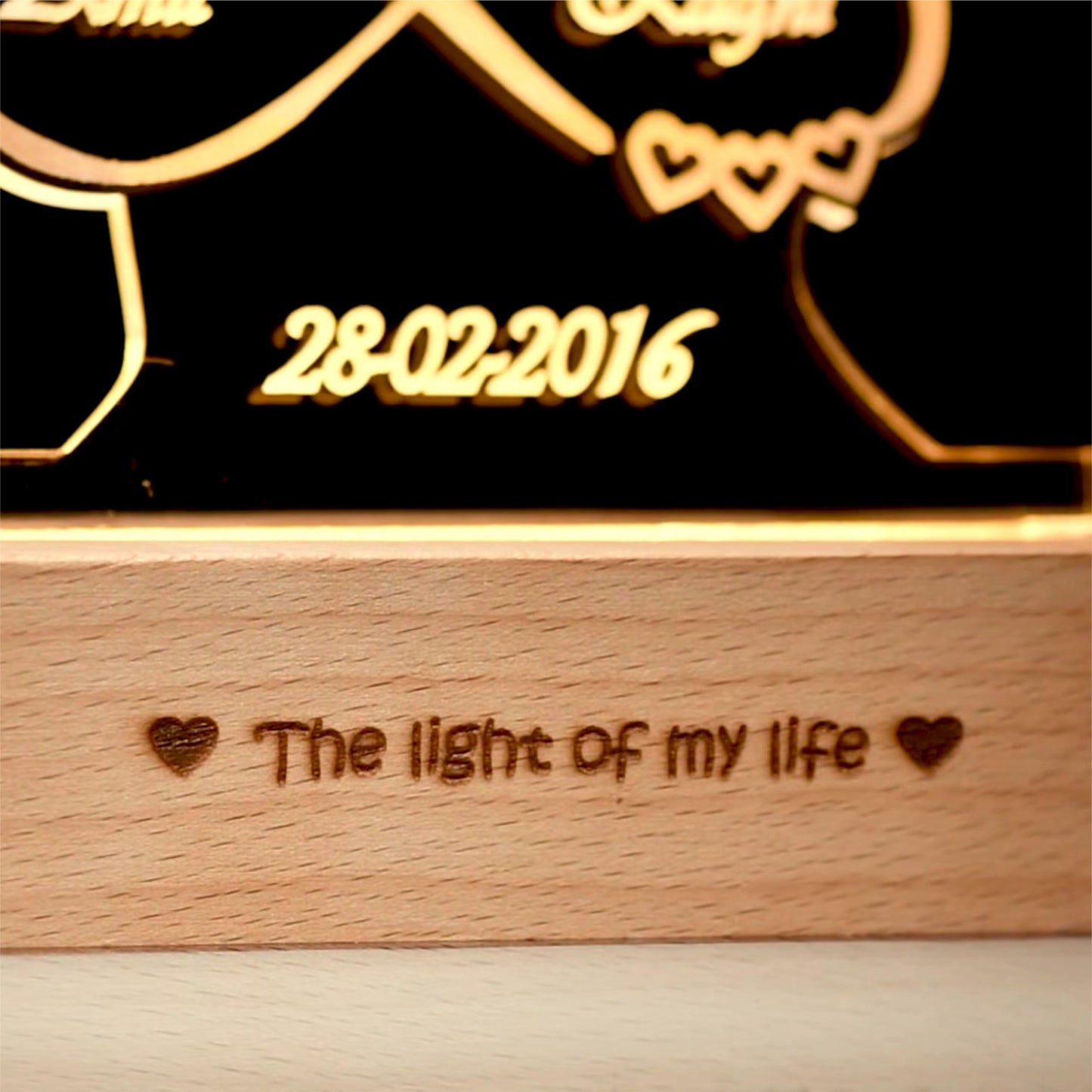 ZOCI VOCI Anniversary Gift for Wife - 3D Illusion Heart Lamp |Engraved Night Lamps Personalized Gifts for Wedding Customized Gifts for Couple |Marriage Gifts (3D Illusion - Medium) LED, Acrylic, Clear