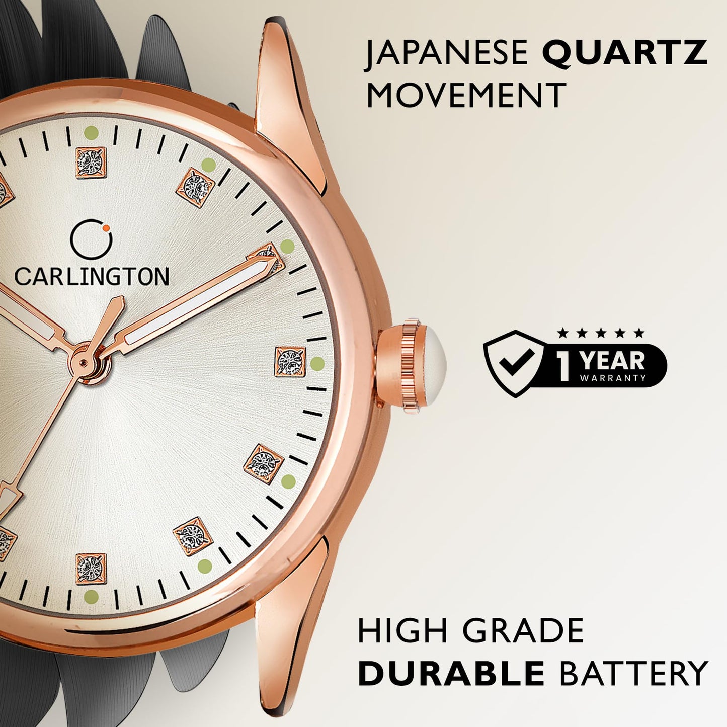 Carlington Metal Women Analog Dial Watch (Multicolour), Gold Band