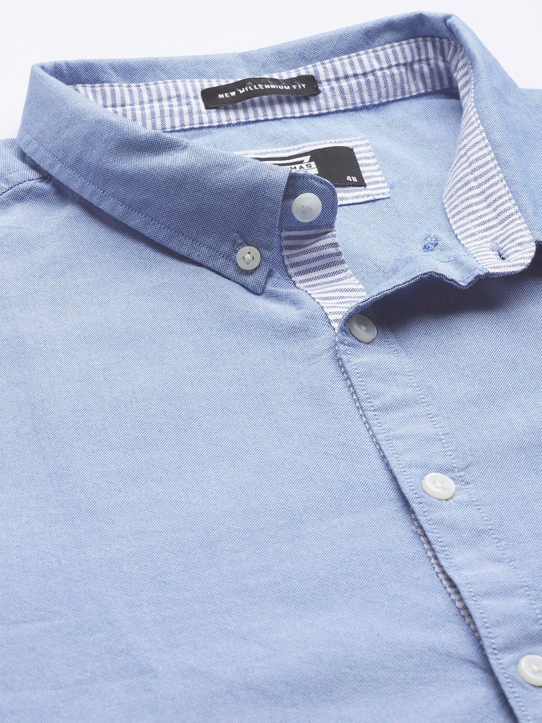 Thomas Scott Men's | Plus Size | Regular Fit | Long Sleeves | Button-Down Collar | Oxford Fabric | Casual | Shirts for Men (TS1427_Blue_6XL)