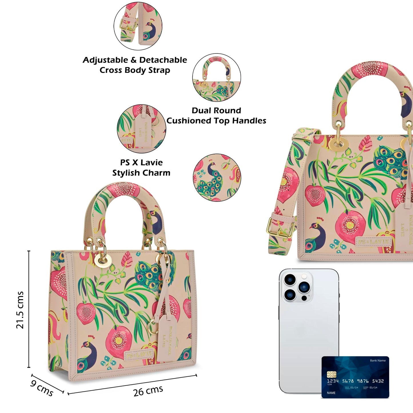 Lavie X Payal Singhal Limited Edition Women's Anarmor Small Box Satchel | Ladies Purse Handbag