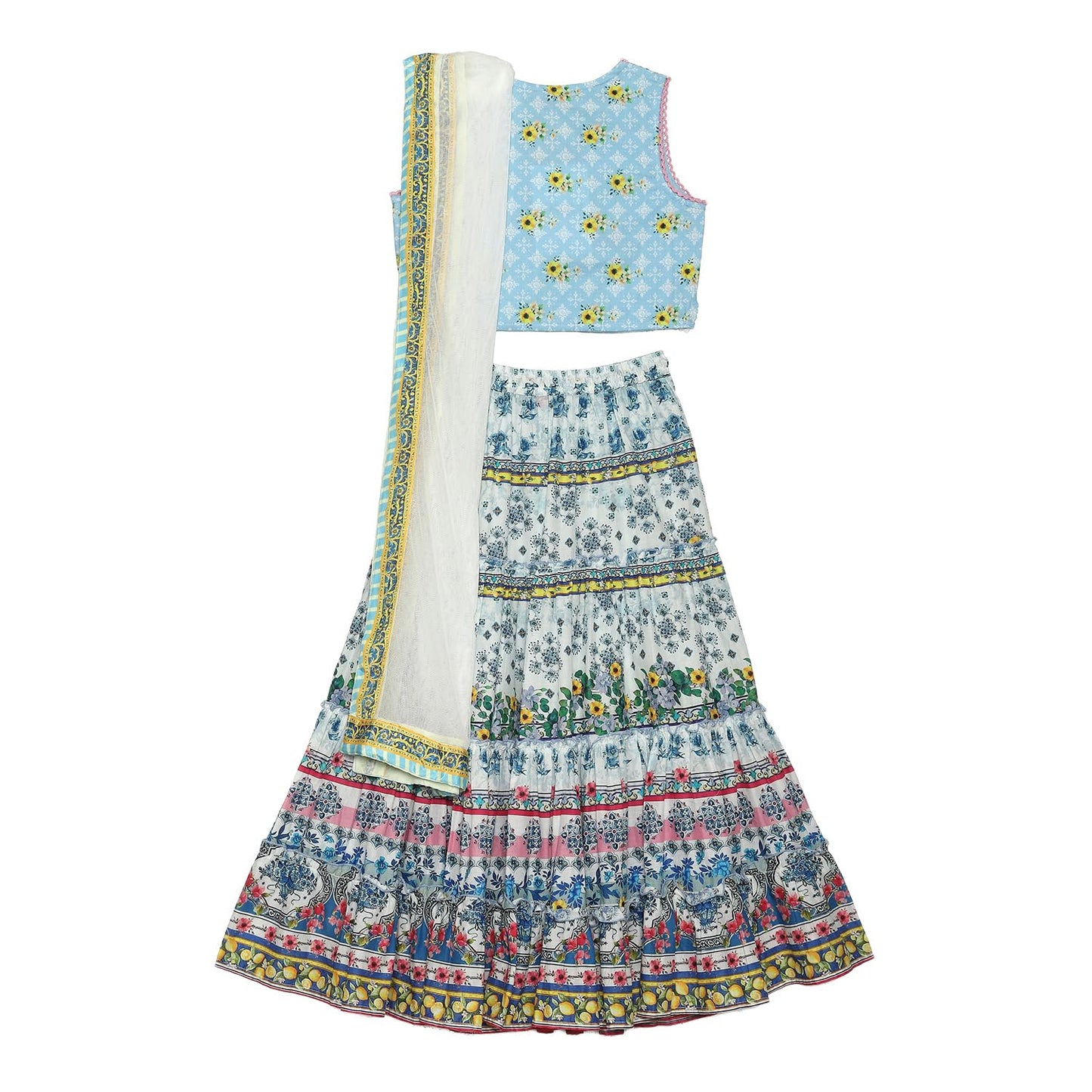 BIBA Girls PRINTED STRAIGHT KID(KWSUMMER ZEST5830_WHITE_9)