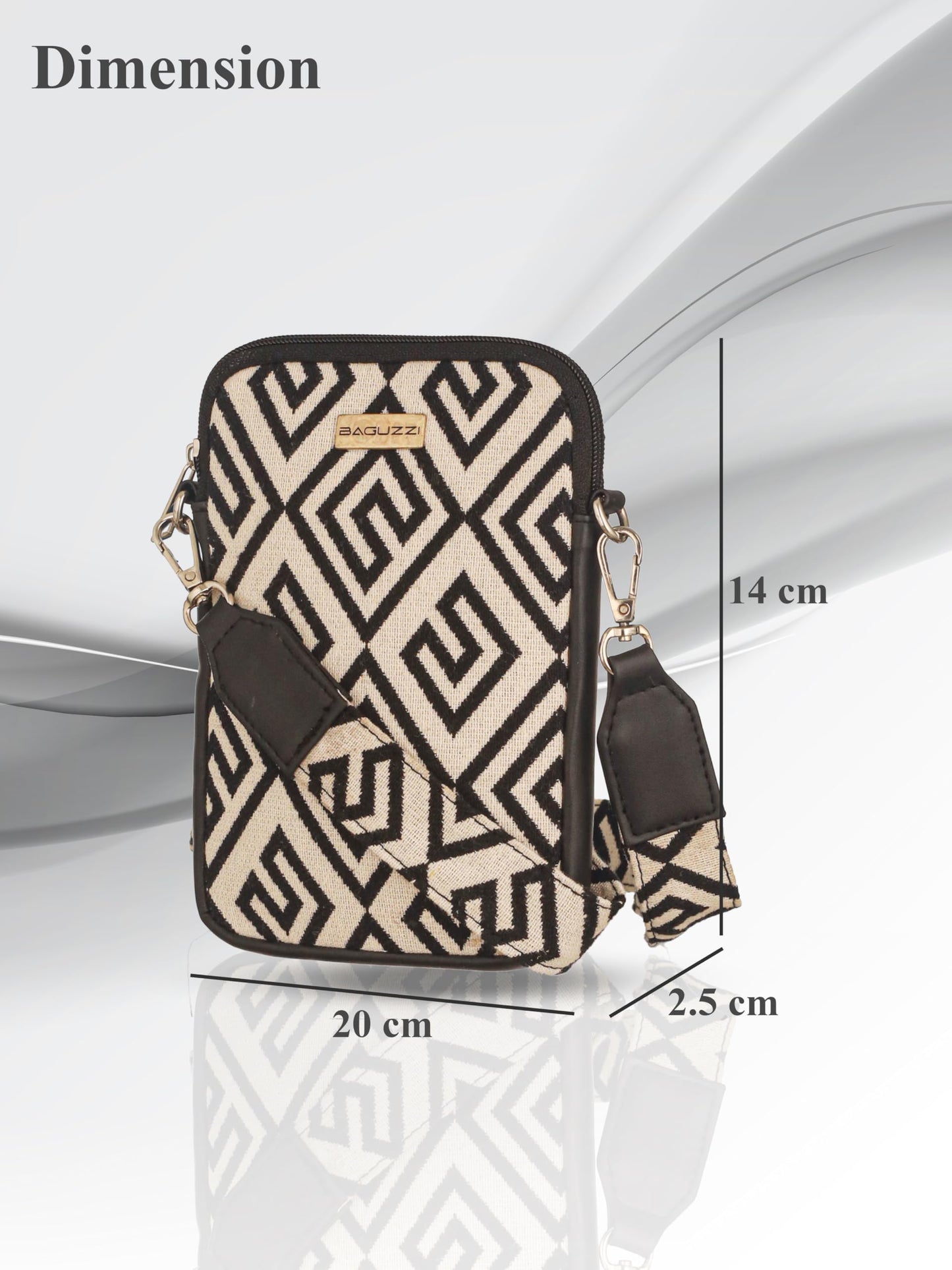 BAGUZZI Crossbody Mobile Sling Bag for Women | Stylish Women's Sling Bag | Vegan Leather Ladies Purse for Mobile Phone with Detachable Keychain and Adjustable Strap | Mobile Pouch,Sling Bag for Women